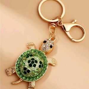 Rhinestone Studded Turtle 🐢 Keychain